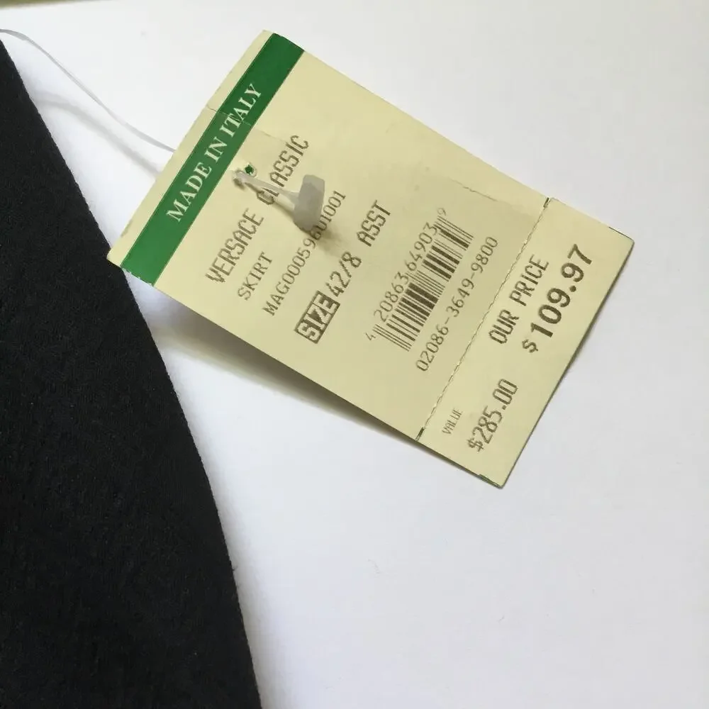 Vintage VERSACE CLASSIC Career Pencil Skirt Black Sz 42 Us sz 6